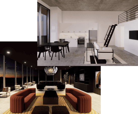 overlapping interior images